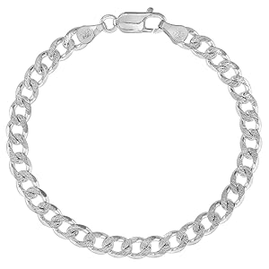 Amazon.com: Sterling Silver Curb Cuban Link Chain Bracelet